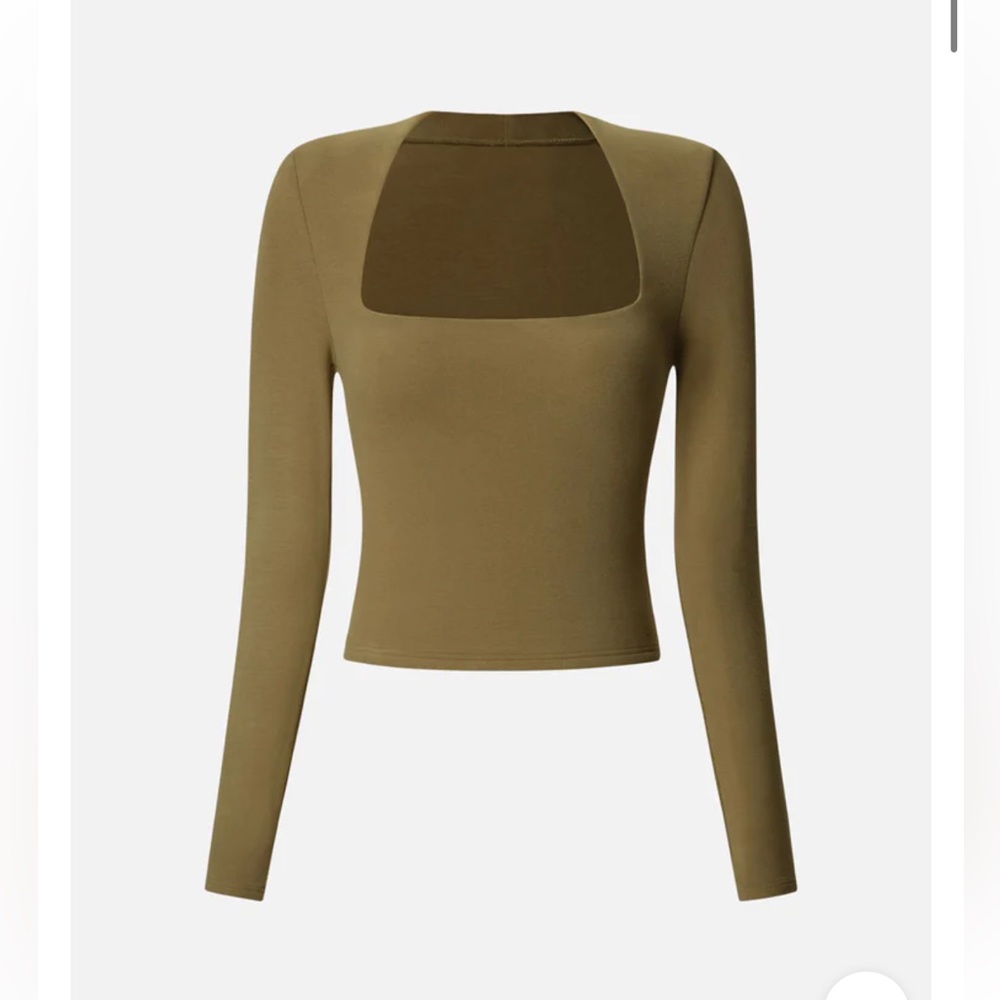 OGL Eco-Mousse® Brushed Tapered Square Neck Long Sleeve Top